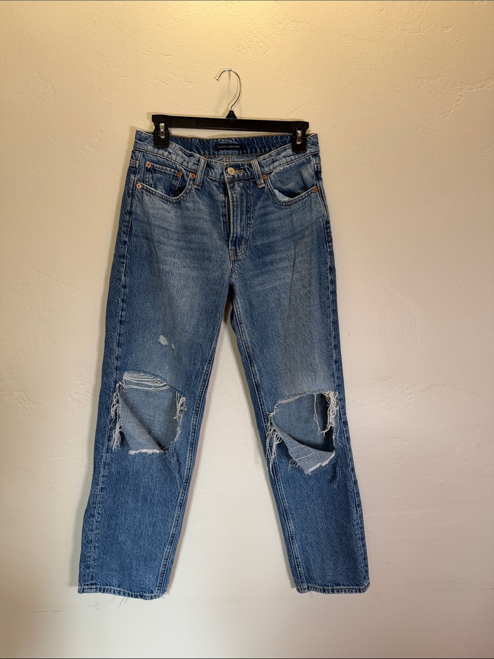Lucky Brand Distressed Light Blue Boyfriend Jeans